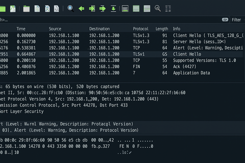 Wireshark Protocol Downgrading Detection